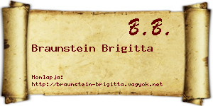 Braunstein Brigitta névjegykártya